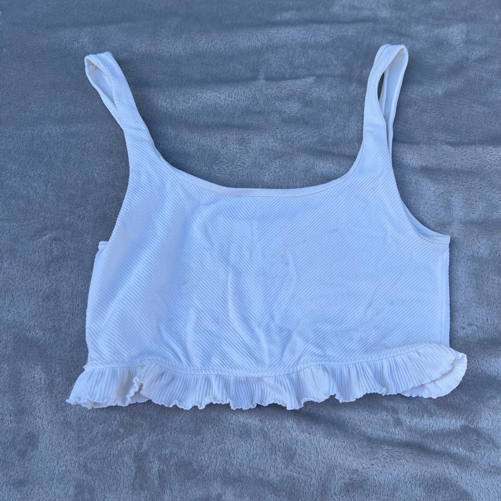 Zara white cropped tank size large